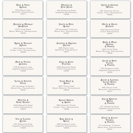 Modern Retro | Adresetiketten van de internachting Sticker (Voorkant)