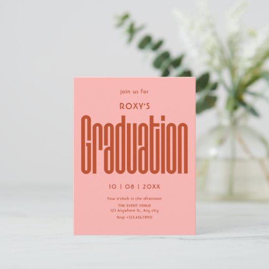 Modern Retro afstuderen Kaart (Staand voorkant)