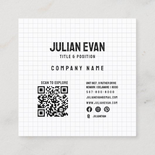 Modern Retro Arch Zwart Monogram Visitekaartje (Achterkant)