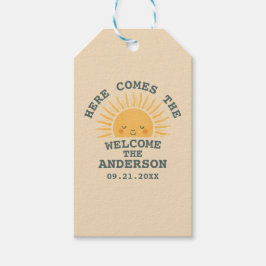 Modern Retro Baby Shower Customizable Sticker  Cadeaulabel