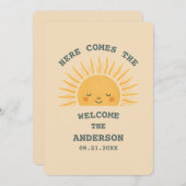 Modern Retro Baby Shower Customizable Sticker  Kaart (Voorkant / Achterkant)