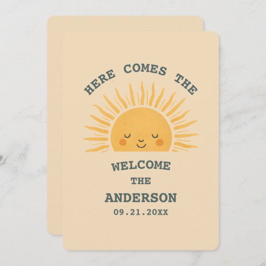 Modern Retro Baby Shower Customizable Sticker Kaart (Voorkant / Achterkant)