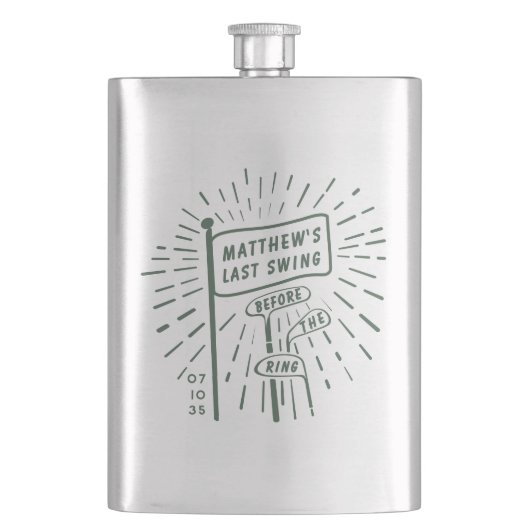Modern Retro Bachelor Party Last Swing Golf Green Flacon (Voorkant)
