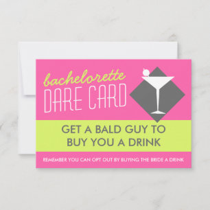 Modern Retro Bachelorette DARE-gamekaart Kaart