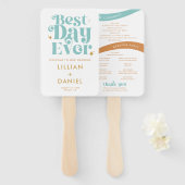 Modern Retro Beachy Color Program Handwaaier (Voorkant en achterkant)