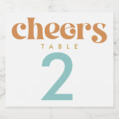 Modern Retro Beachy Weddenschap Tabelnummer Likeurfles Etiket (Enkel label)