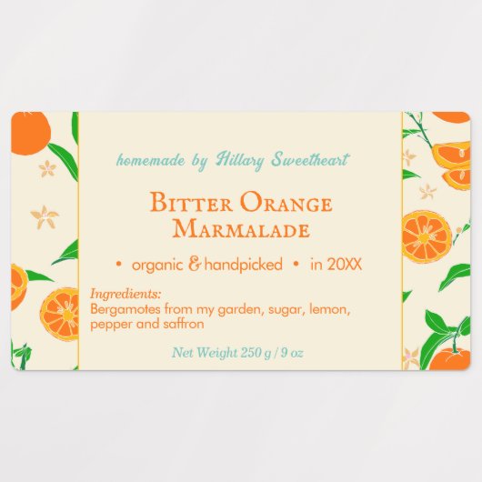 Modern Retro Bergamote Oranje marklabels Labels (Design 1)