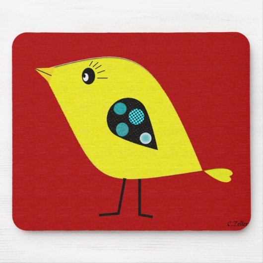 Modern Retro Bird Muismat (Voorkant)