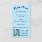 Modern Retro Blauw Kleurrijk Snoep Visitekaartje (Achterkant)