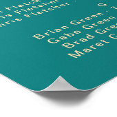 Modern Retro | Blauwgroen alfabetisch Poster (Hoek)