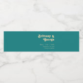 Modern Retro | Blauwgroen etiket op waterflesje (Enkel label)