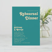 Modern Retro | Blauwgroen repetitie voor binnenhui Kaart (Staand voorkant)