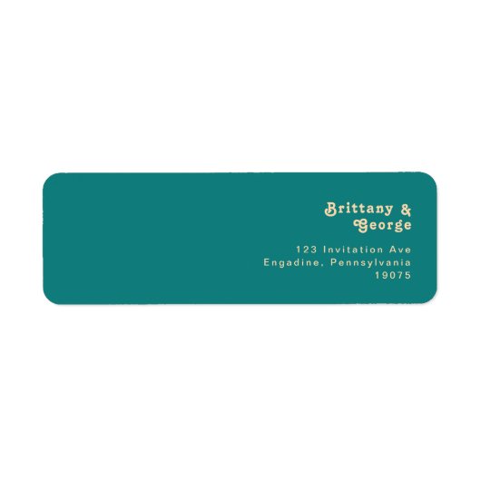 Modern Retro | Blauwgroen retouradreslabel Etiket (Voorkant)