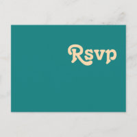 Modern Retro | Blauwgroen RSVP-Briefkaart