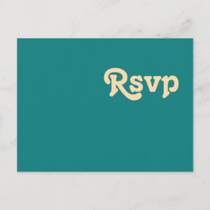 Modern Retro   Blauwgroen RSVP-Briefkaart Briefkaart