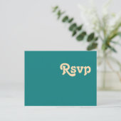 Modern Retro | Blauwgroen RSVP-Briefkaart Briefkaart (Staand voorkant)