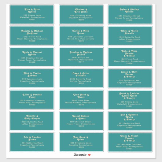 Modern Retro | Blauwgroen weddenschap — sticker (Vel)