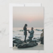 Modern Retro Blue Chinoiserie Floral Photo Wedding Kaart (Achterkant)