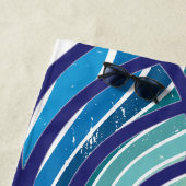 Modern Retro Blue Water Polo Swim Monogram Strandlaken (In situ)