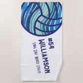 Modern Retro Blue Water Polo Swim Monogram Strandlaken (Voorkant)