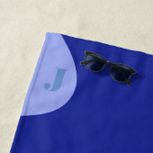 Modern Retro Blue White Wave Personalized Strandlaken (In situ)