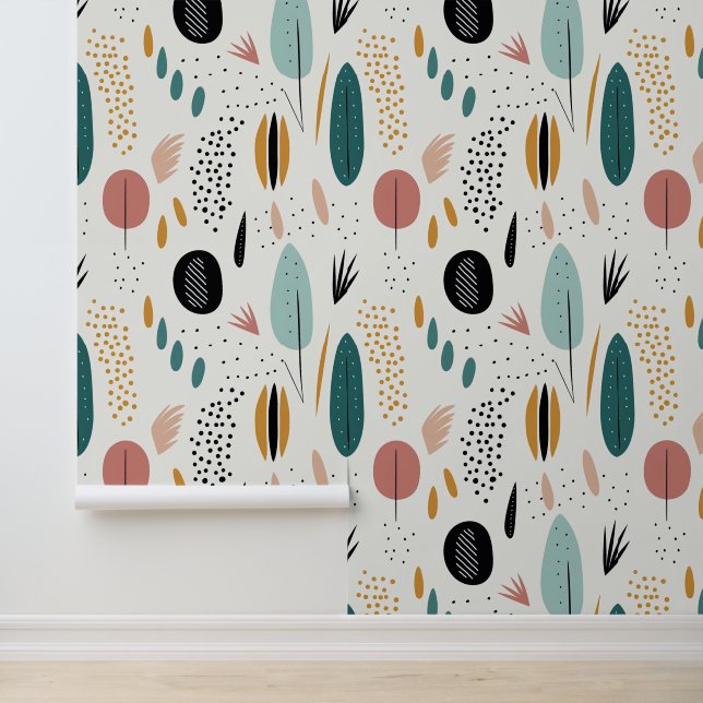 Modern Retro Boho Abstract Collectie Behang (Applicatie)