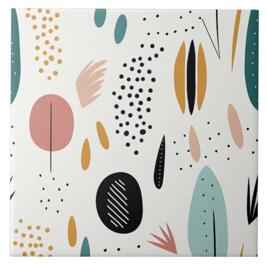 Modern Retro Boho Abstract Collectie Tegeltje (Voorkant)