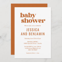 Modern Retro Boho Chic Terracotta Baby shower