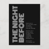 Modern Retro Bold Repetitie Diner Zwart Uitnodiging Briefkaart (Voorkant)