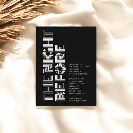 Modern Retro Bold Repetitie Diner Zwart Uitnodiging Briefkaart