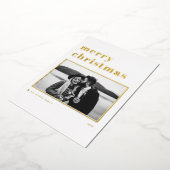 Modern Retro Bold Typografie Fotografie Kerst Folie Feestdagenkaart (Gedraaid)
