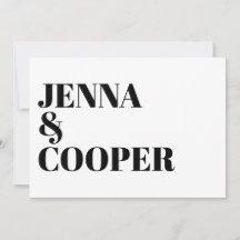 Modern Retro Bold Typography Black & White Wedding