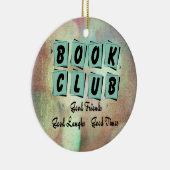 Modern Retro Book Club Group Bibliophile Keramisch Ornament (Rechts)