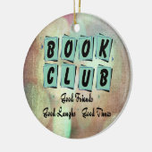 Modern Retro Book Club Group Bibliophile Keramisch Ornament (Links)