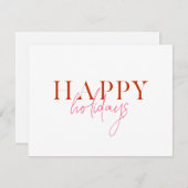 Modern Retro Bright kleurrijke rode roze Script Do Feestdagenkaart (Voorkant / Achterkant)