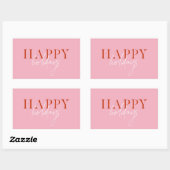 Modern Retro Bright kleurrijke roze Script Holiday Rechthoekige Sticker (Vel)