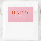 Modern Retro Bright kleurrijke roze Script Holiday Rechthoekige Sticker (Tas)
