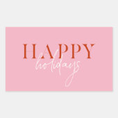 Modern Retro Bright kleurrijke roze Script Holiday Rechthoekige Sticker (Voorkant)