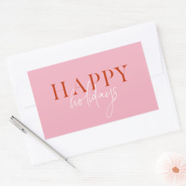Modern Retro Bright kleurrijke roze Script Holiday Rechthoekige Sticker