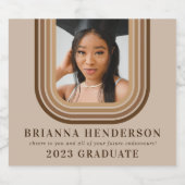 Modern Retro Brown en neutraal Afstuderen Sparkling Wijnetiket (Enkel label)