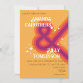 Modern retro bruiloft uitnodiging ontwerp (Voorkant)