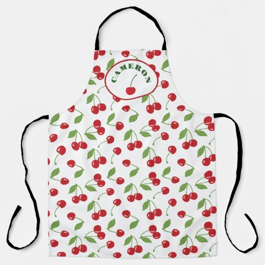 Modern Retro Cherry Pattern Personalized Schort (Voorkant)