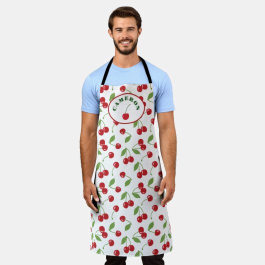 Modern Retro Cherry Pattern Personalized Schort (Gedragen)