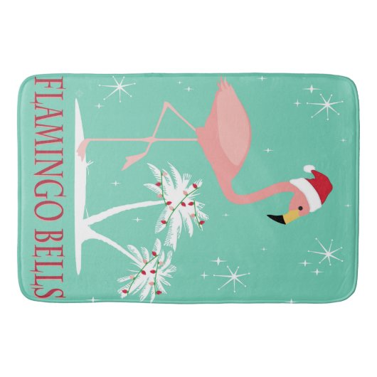 MODERN  RETRO CHRISTMAS FLAMINGO BADMAT (Voorkant)