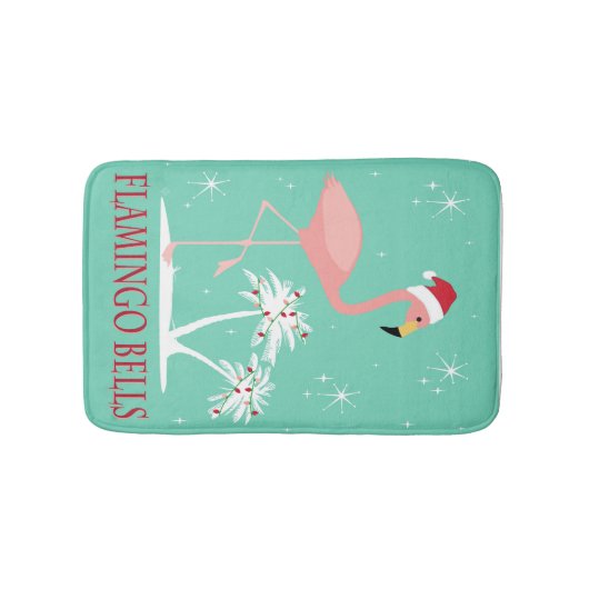 MODERN RETRO CHRISTMAS FLAMINGO BADMAT (Voorkant)