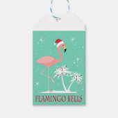 MODERN  RETRO CHRISTMAS FLAMINGO CADEAULABEL (Voorkant)