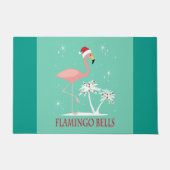 MODERN  RETRO CHRISTMAS FLAMINGO DEURMAT (Voorkant)