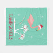 MODERN RETRO CHRISTMAS FLAMINGO FLEECE DEKEN (Voorkant (Horizontaal))