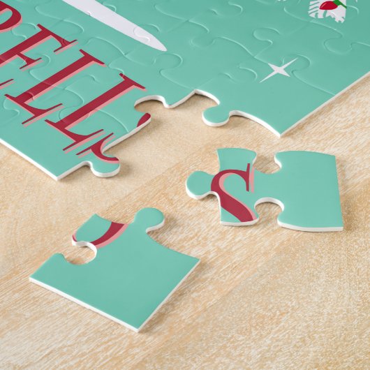 MODERN RETRO CHRISTMAS FLAMINGO LEGPUZZEL (Zijkant)