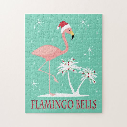 MODERN RETRO CHRISTMAS FLAMINGO LEGPUZZEL (Verticaal)